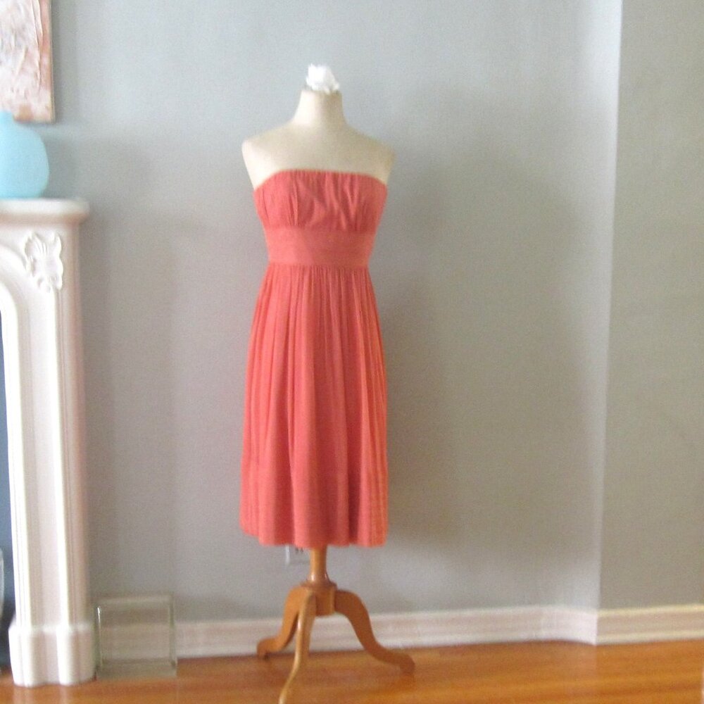 Prom Dress By J Crew. Y2K Mango Silk size 6 Petite Dress. Mini Prom Dress.